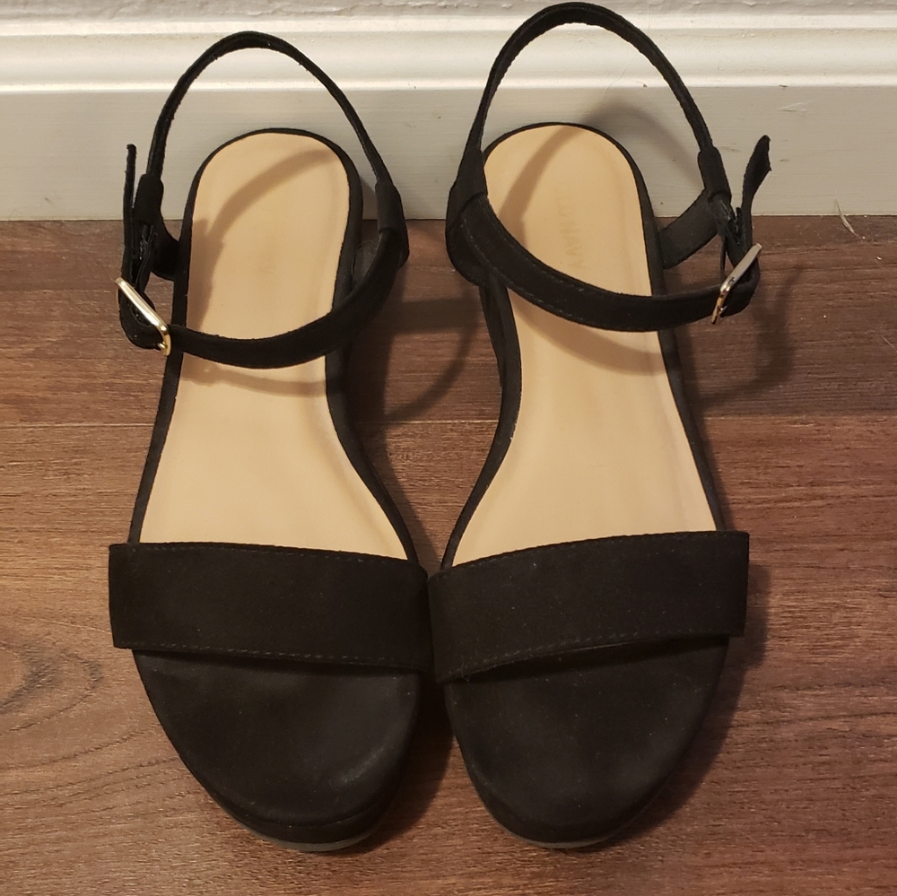 Black Suede Platform Sandals